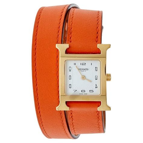 bracelet montre en cuir hermes|Hermes bracelet leather women's.